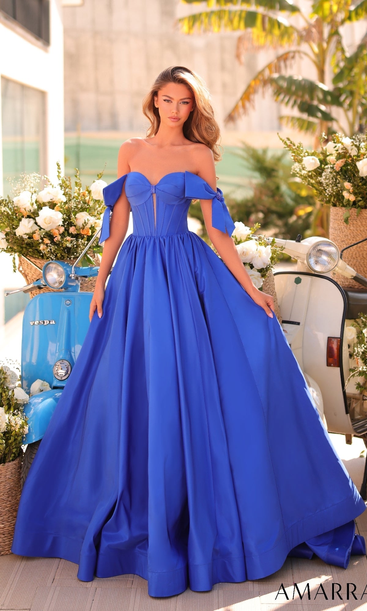 Royal Blue Amarra Long Formal Dress 88995