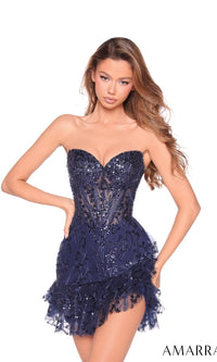 Navy Amarra Short Party Dress 88999