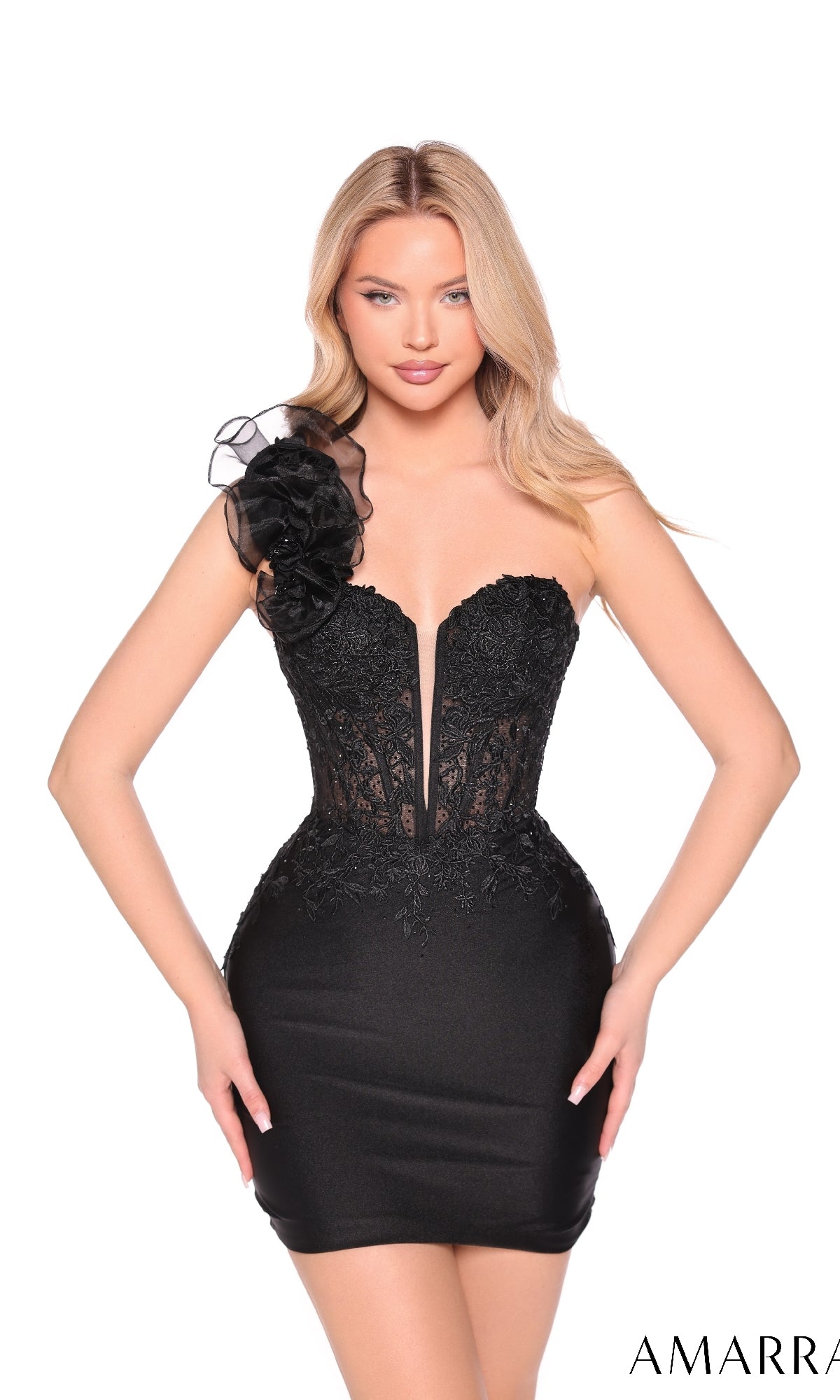 Black Amarra Short Party Dress 89005