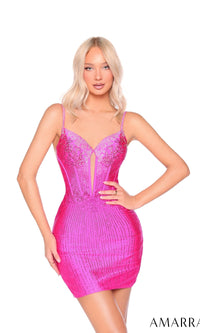 Bright Pink Amarra Short Party Dress 89015