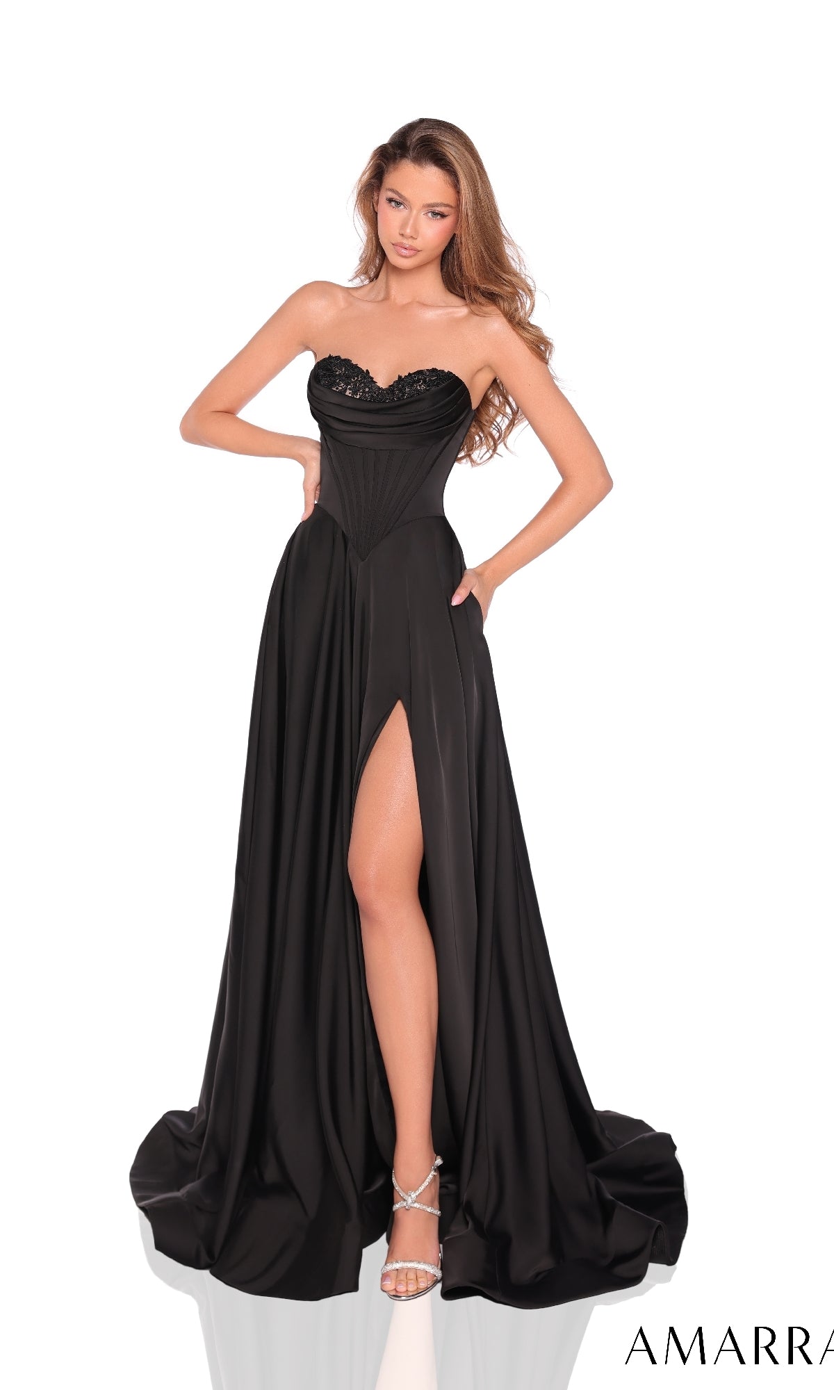 Black Amarra Long Formal Dress 89023