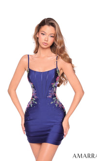 Navy Amarra Short Party Dress 89024