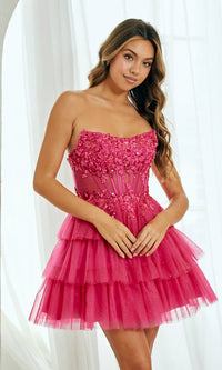 Fuchsia Amelia Couture Short Homecoming Dress 9066S