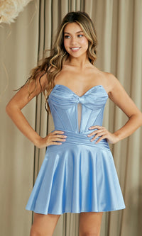 Periwinkle Amelia Couture Short Homecoming Dress 9071S