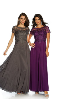 Dark Gray Dave & Johnny Long Formal Dress A9071
