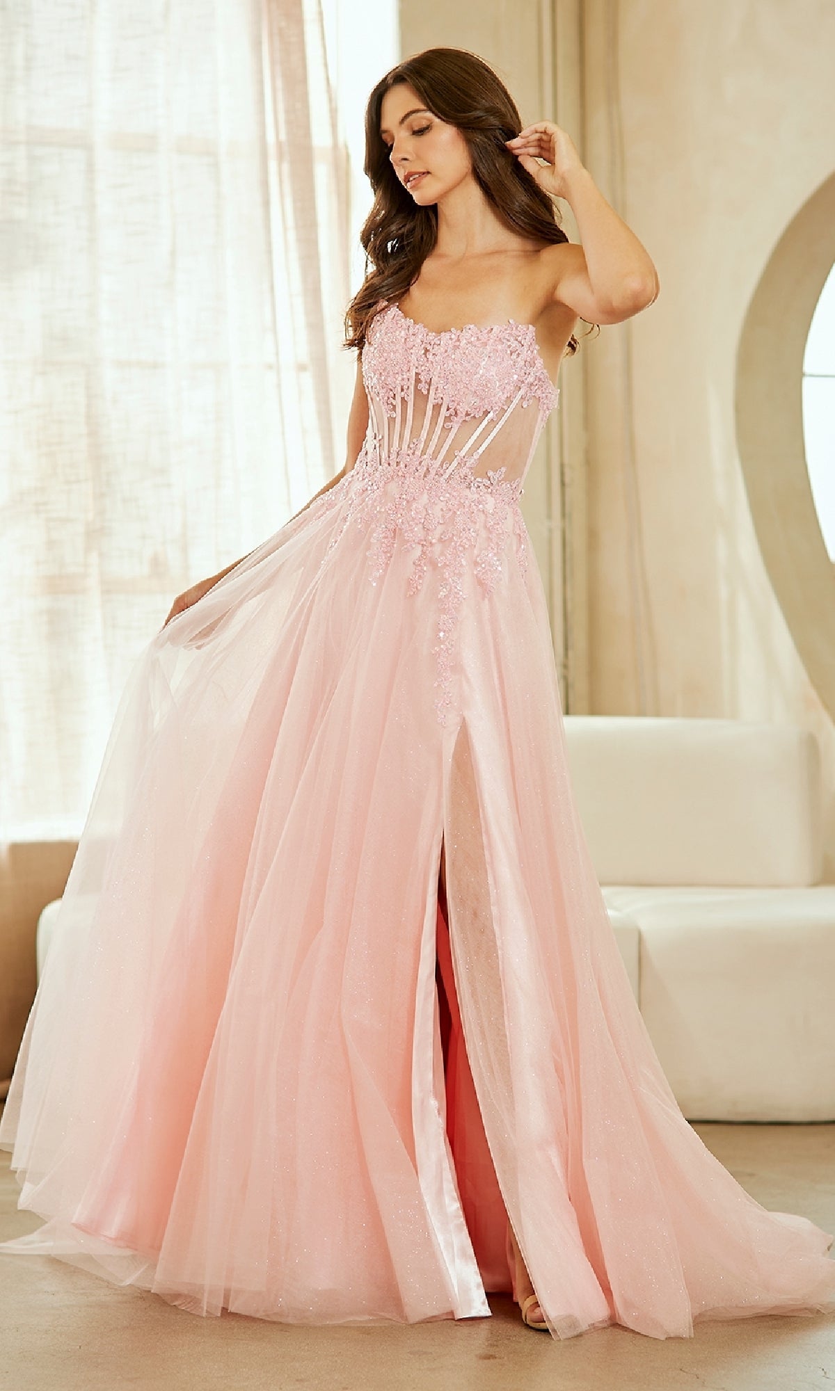 Blush Amelia Couture Long Prom Dress 9078