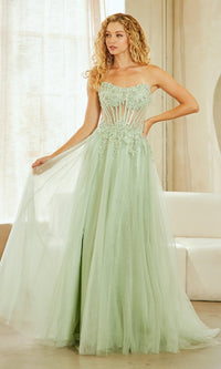 Sage Amelia Couture Long Prom Dress 9078