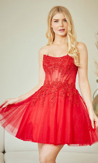 Red Amelia Couture Short Party Dress 9083S
