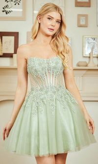 Sage Amelia Couture Short Party Dress 9083S
