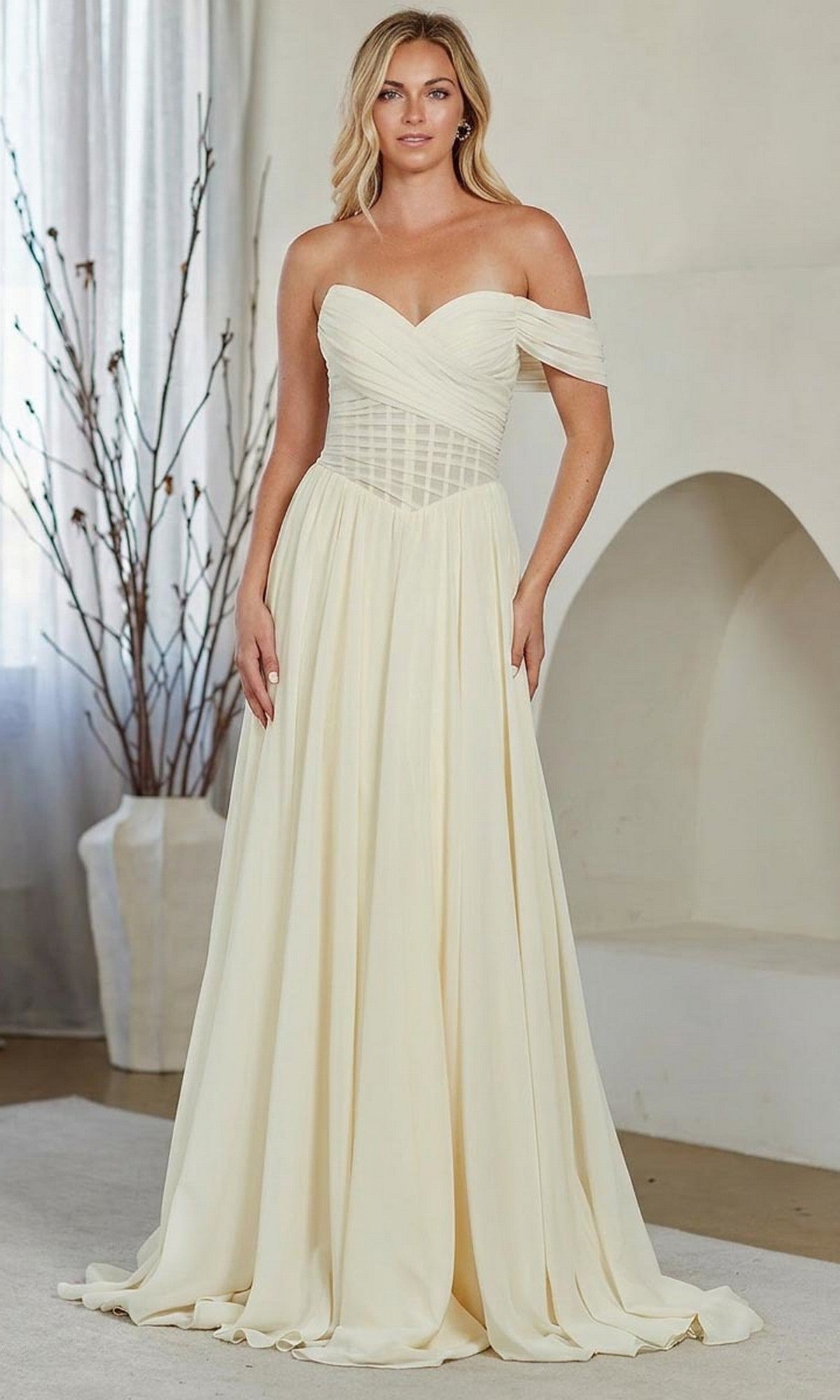 Yellow Amelia Couture Long Prom Dress 9097
