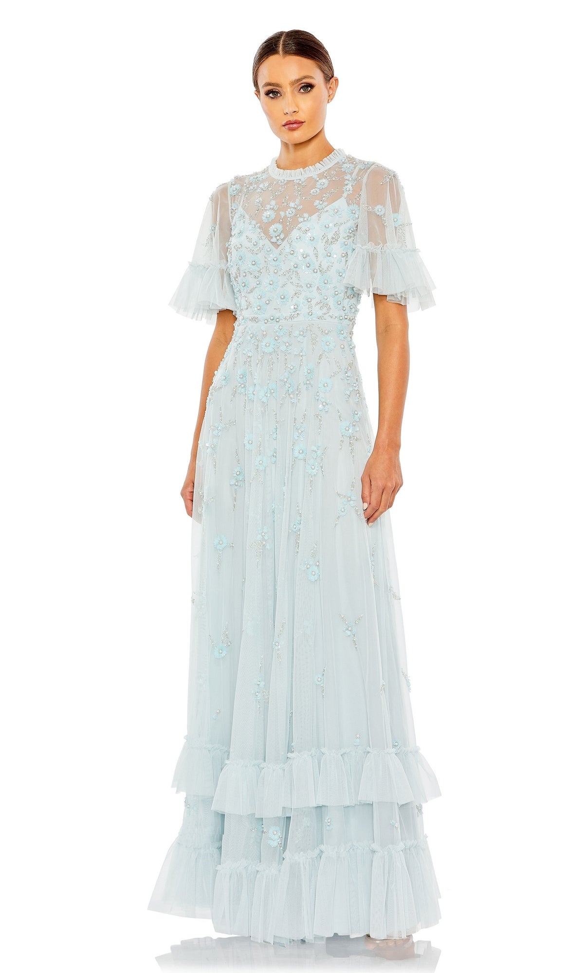 Powder Blue Mac Duggal Long Formal Dress 9199