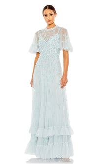 Powder Blue Mac Duggal Long Formal Dress 9199