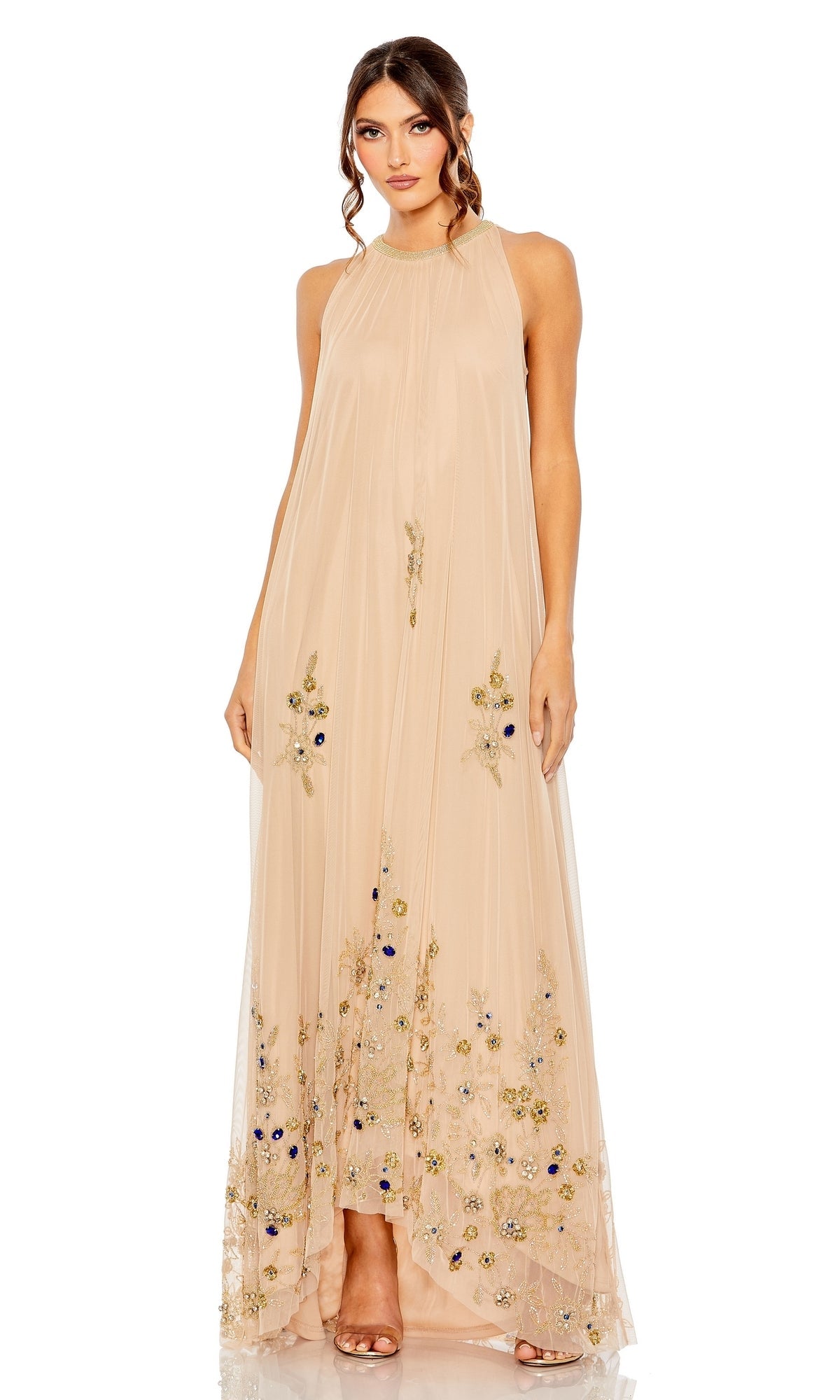 gold mac duggal dress Long Formal 9232 by vt::Dresses::Neckline::Crewneck Lillie Langtry 1853-1929, English Designed with a sheath Color:Natural Beige