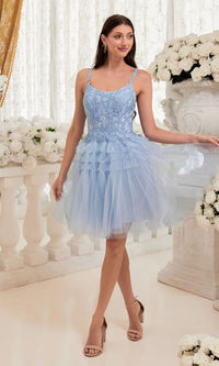 Blue Ladivine Short Party Dress 9310