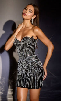 Black Ladivine Short Party Dress 9318