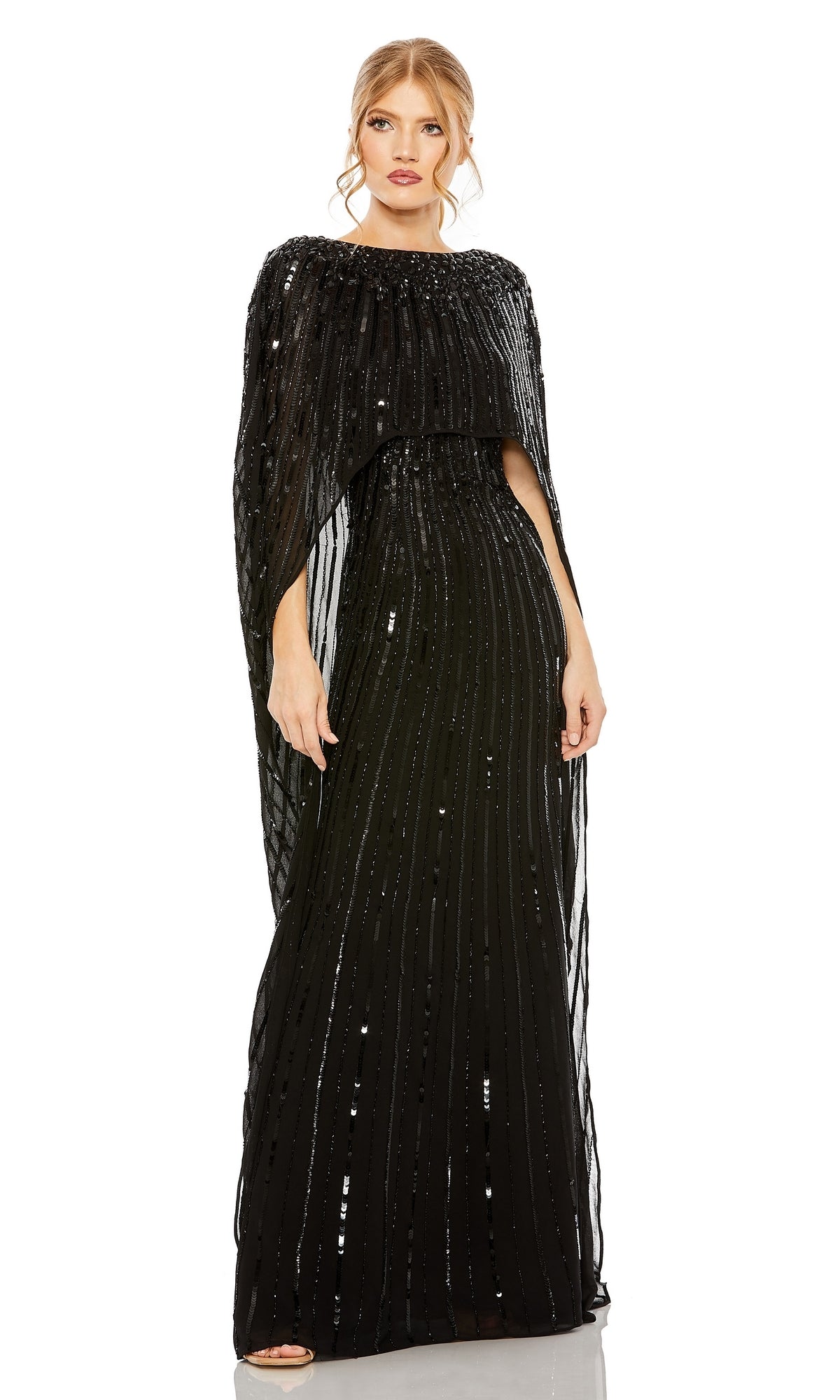 mac duggal black sequin dress Sleeveless Column Gown With Velvet Bow The sweetheart neckline is embellished with sheer beaded overlay that arch across the collarbone and shoulder Mac Duggal 5124 Jewel Neckline