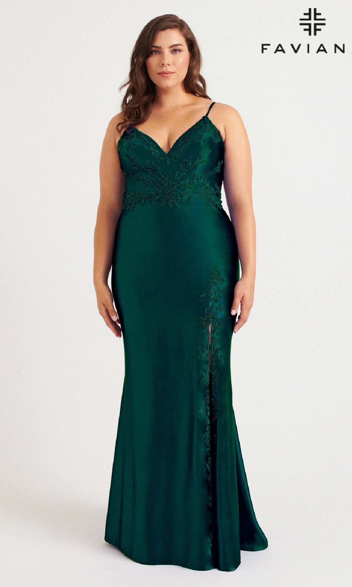Faviana 9562 Long Plus-Size Prom Dress - PromGirl Dark Hunter Green / 24W Faviana 9562 Long Plus-Size Prom Dress - PromGirl Dark Hunter Green / 24W