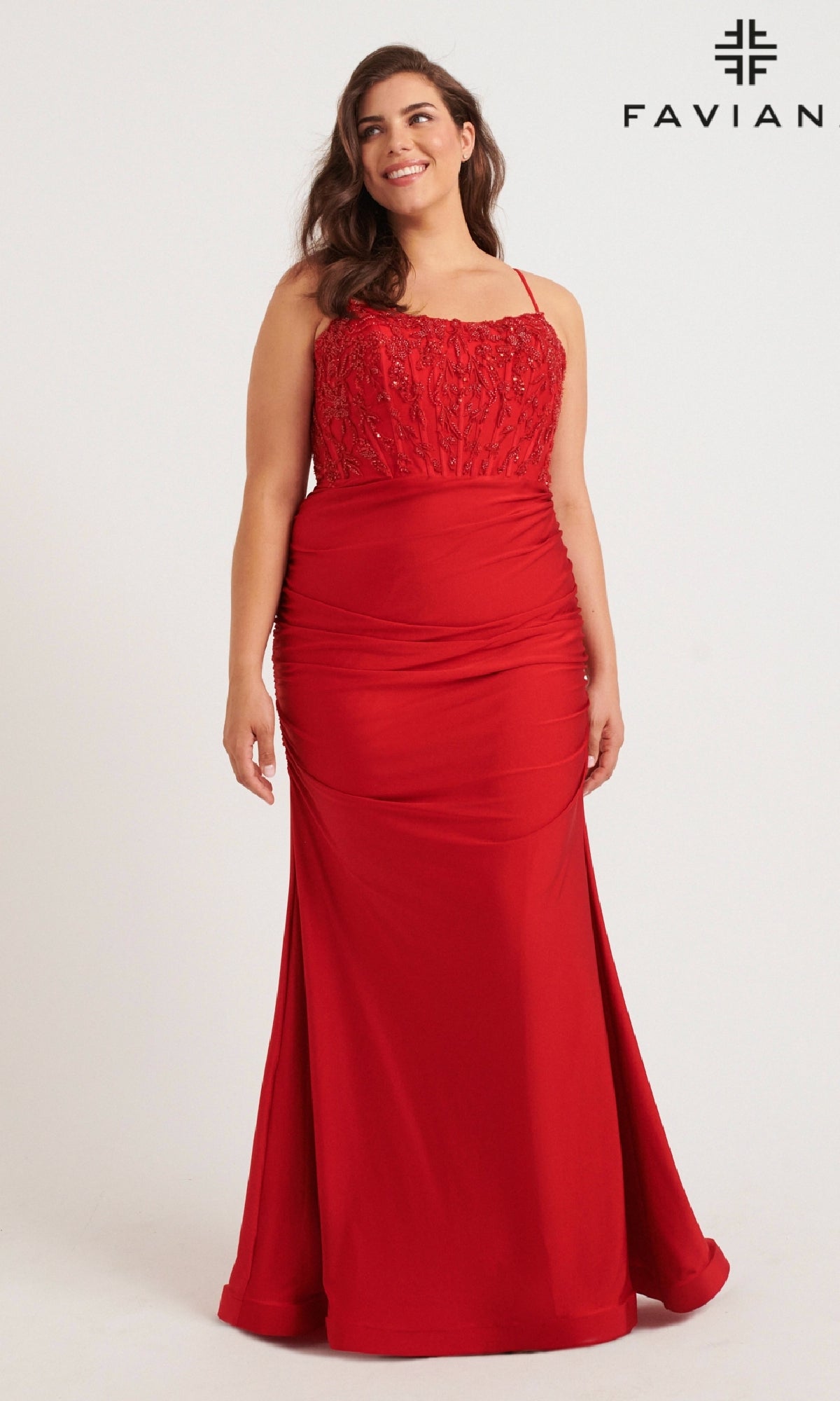 Faviana 9569 Long Plus-Size Prom Dress - PromGirl Dark Emerald / 20W Faviana 9569 Long Plus-Size Prom Dress - PromGirl Dark Emerald / 20W