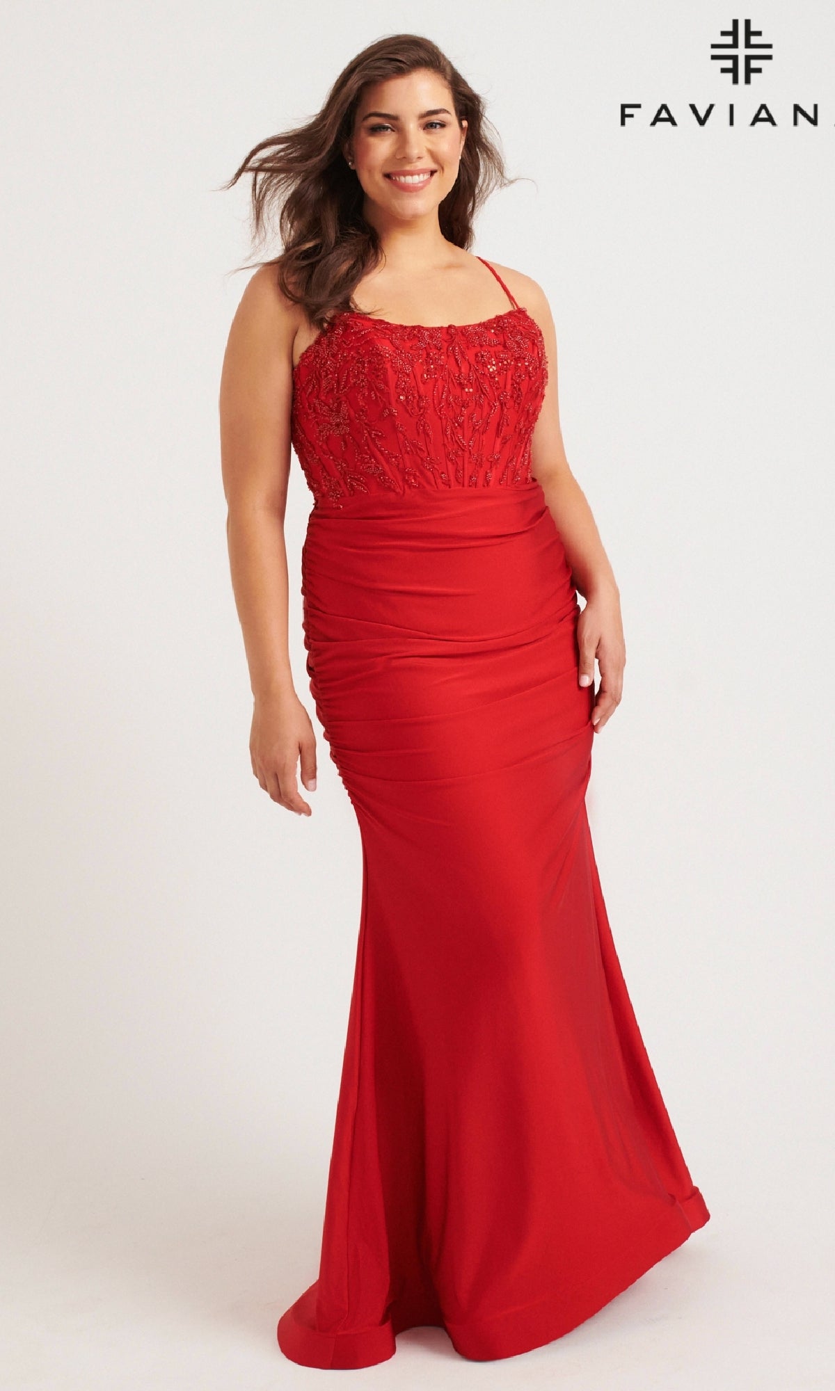 Faviana 9569 Long Plus-Size Prom Dress - PromGirl Dark Emerald / 20W Faviana 9569 Long Plus-Size Prom Dress - PromGirl Dark Emerald / 20W