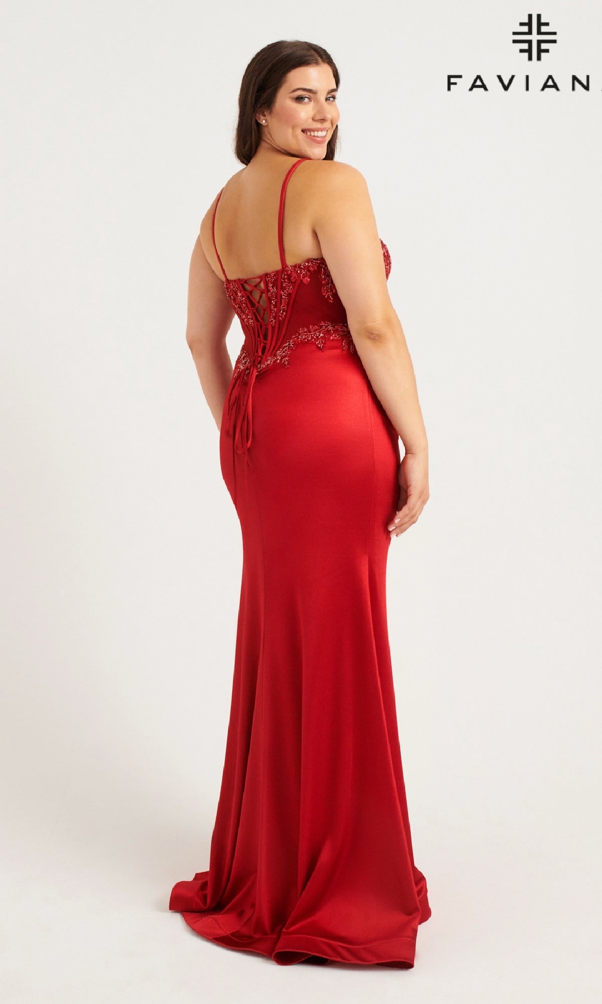 Long Plus-Size Formal Dress 9592 by Faviana Dark Emerald / 24W Long Plus-Size Formal Dress 9592 by Faviana Dark Emerald / 24W