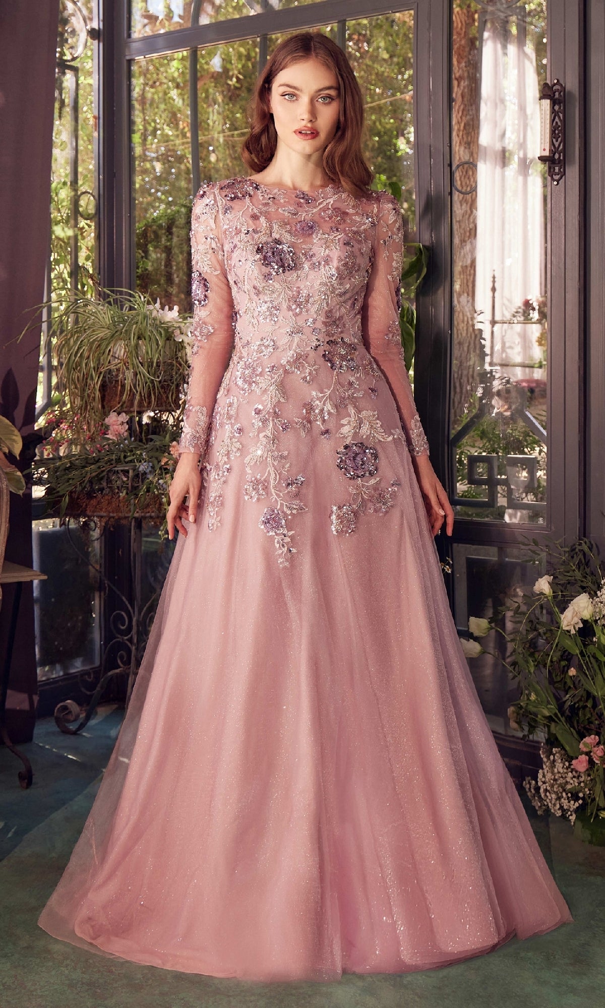 Mauve Andrea and Leo Long Formal Dress A1356