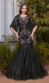 Black Nude Andrea and Leo Long Formal Dress A1377