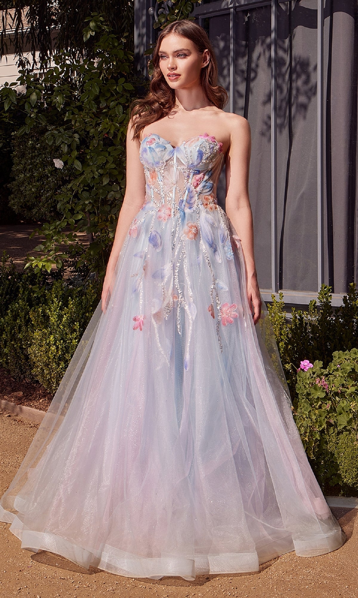 Light Blue Andrea and Leo Long Formal Dress A1383