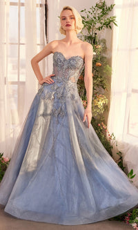 Smoky Blue Andrea and Leo Long Formal Dress A1387