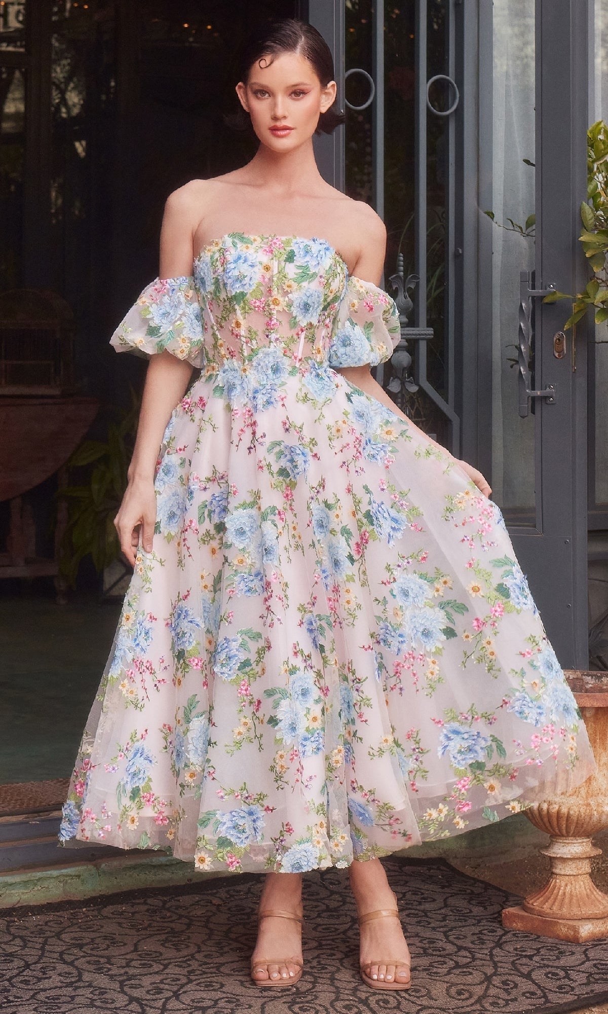 Blue Andrea and Leo Long Formal Dress A1406