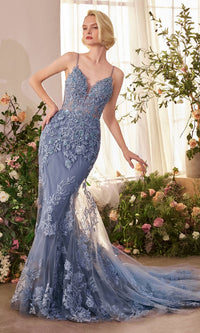 Dusty Blue Andrea and Leo Long Formal Dress A1421