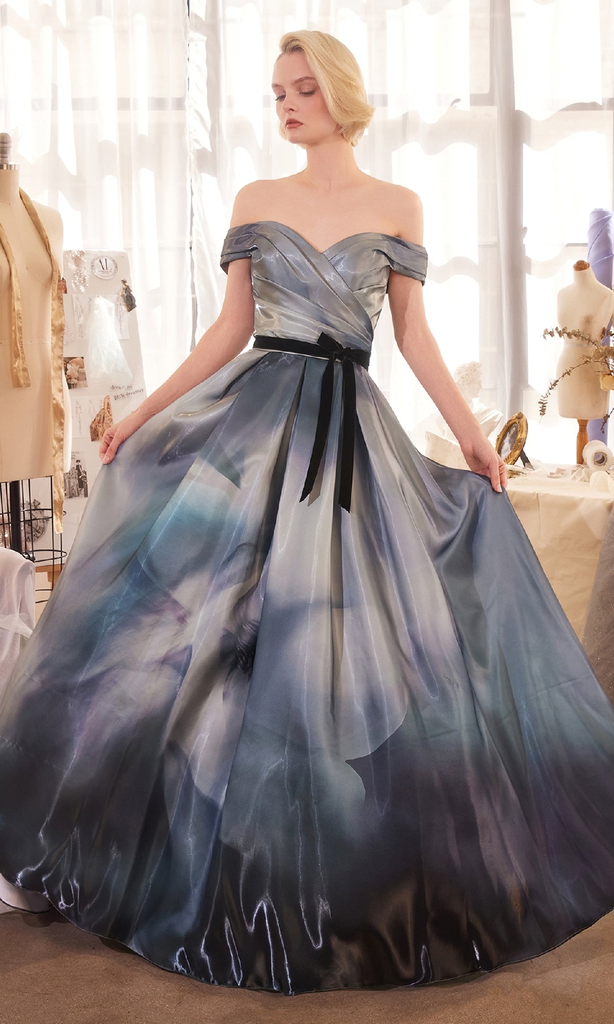 Midnight Blue Andrea and Leo Long Formal Dress A1431