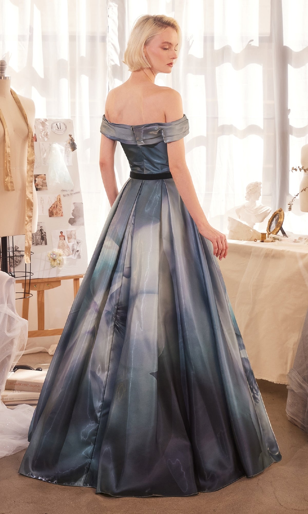 midnight formal dresses Long Sleeve Midnight Navy Layered Formal Dress