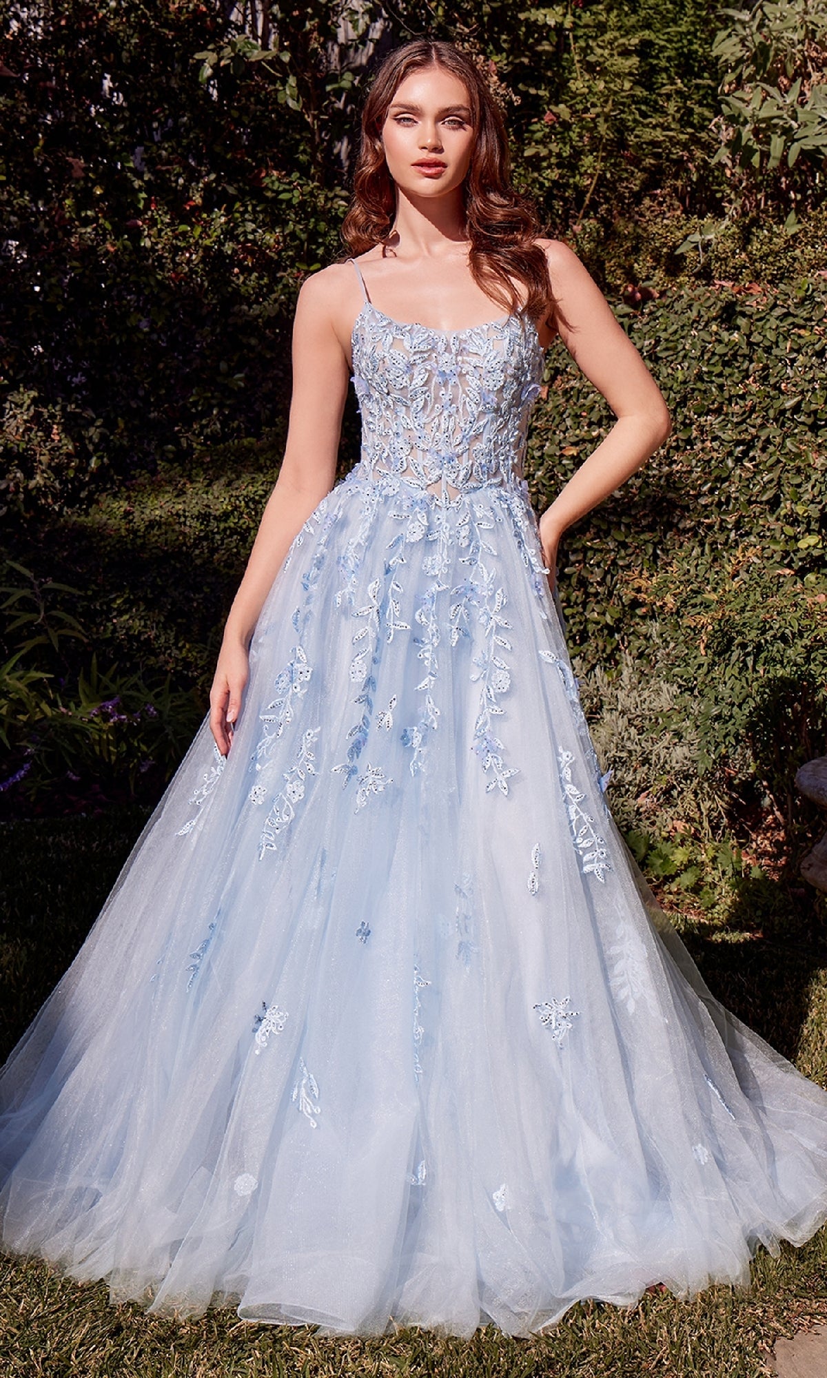 Light Blue Andrea and Leo Long Formal Dress A1437