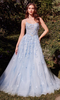 Light Blue Andrea and Leo Long Formal Dress A1437