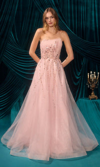 Pink Andrea and Leo Long Formal Dress A1491 - Image