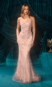 Pink Andrea and Leo Long Formal Dress A1500 - Image