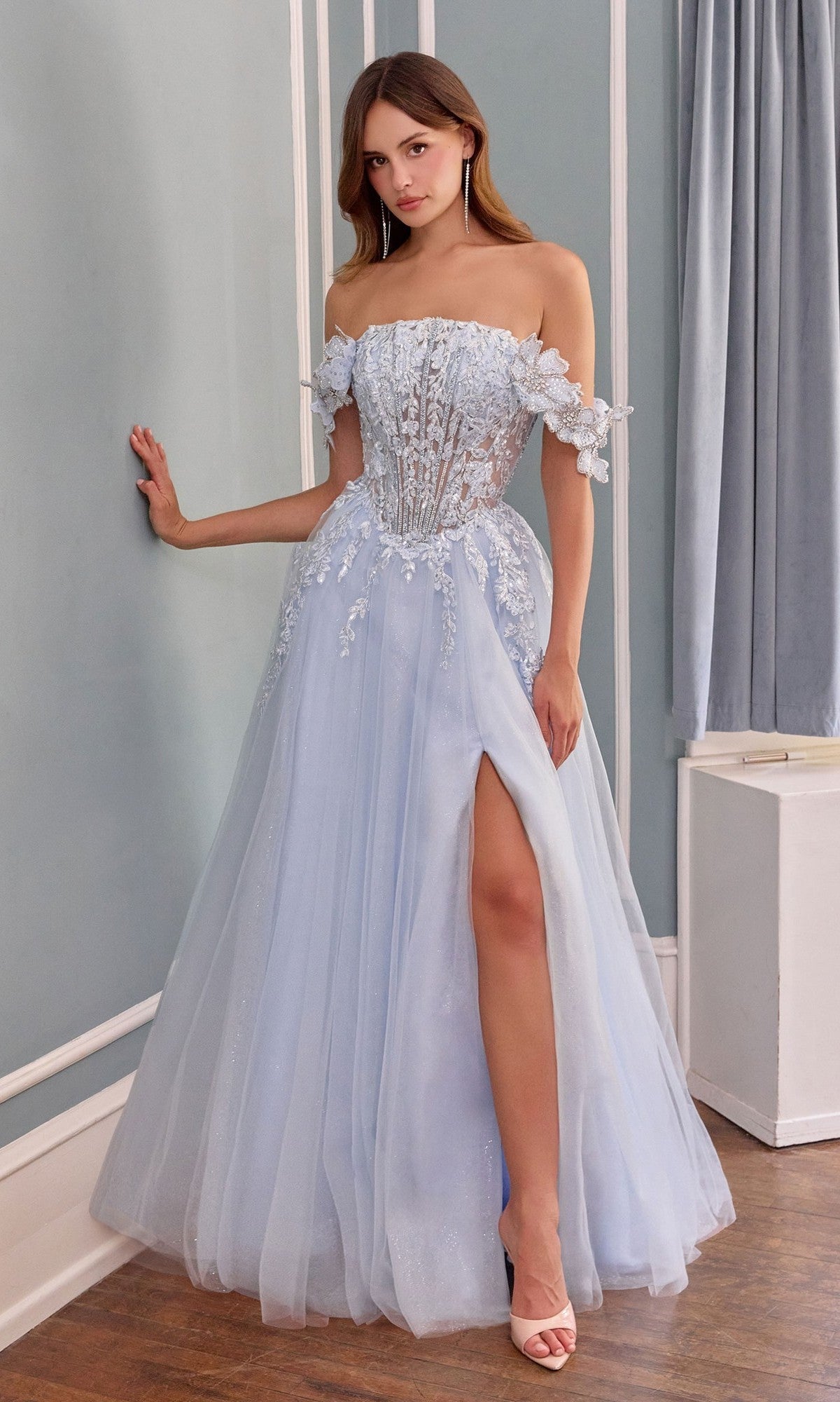 Light Blue Andrea and Leo Long Formal Dress A1512