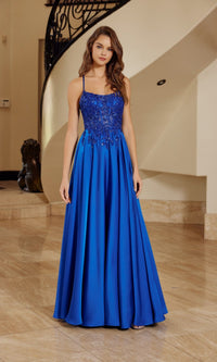 Royal Blue Nox Anabel Long Prom Dress a1725 - Image