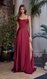 Burgundy Nox Anabel Long Prom Dress a1744 - Image