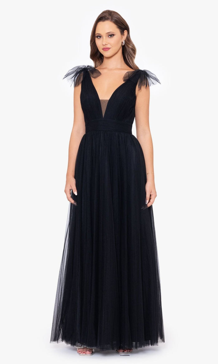 Black Formal Long Dress BA-26256 by Betsy and Adam