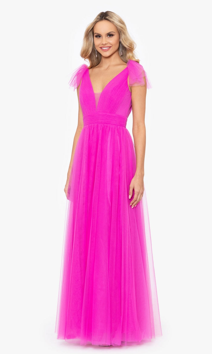 Hot Pink Formal Long Dress BA-26256 by Betsy and Adam