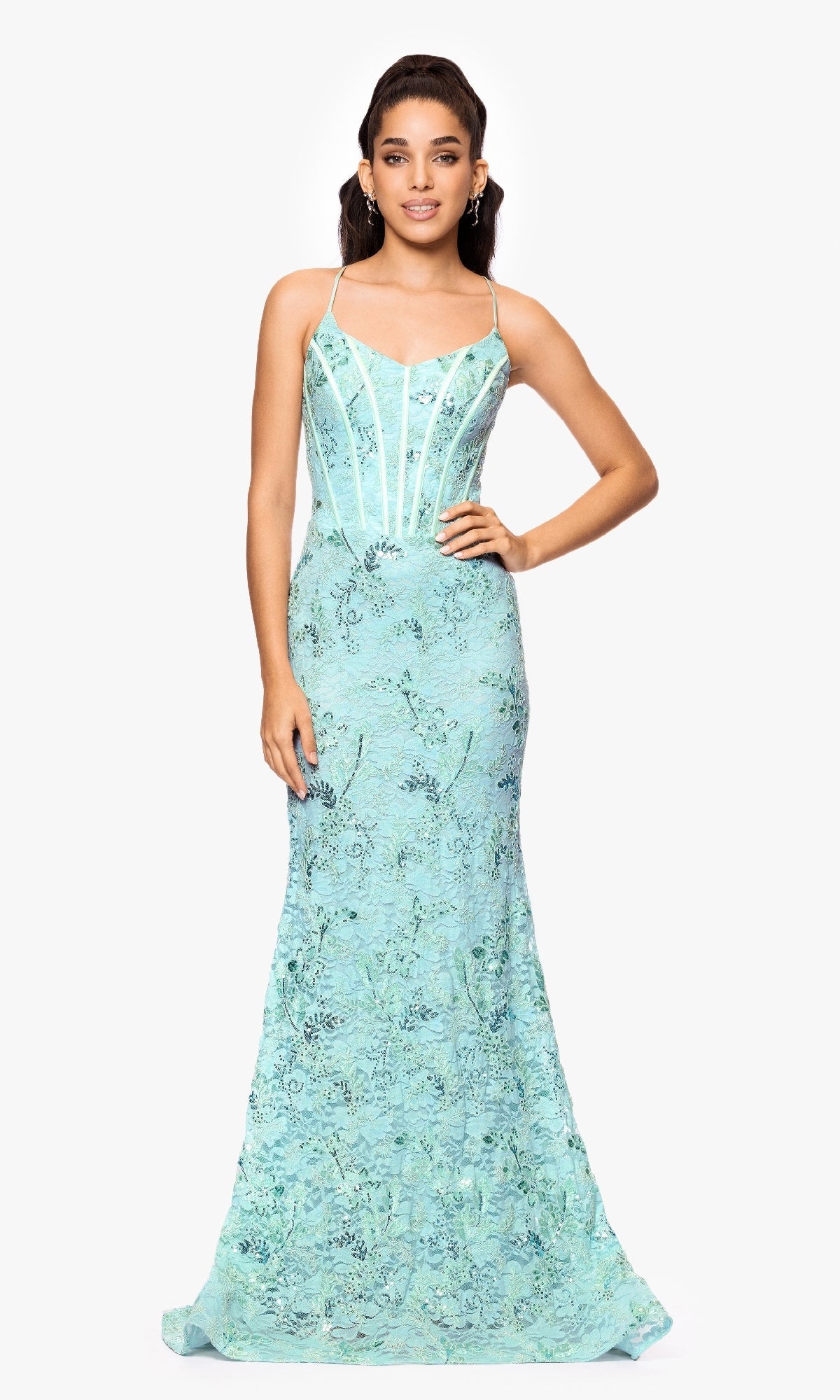 Betsy and Adam Long Formal Dress a26885