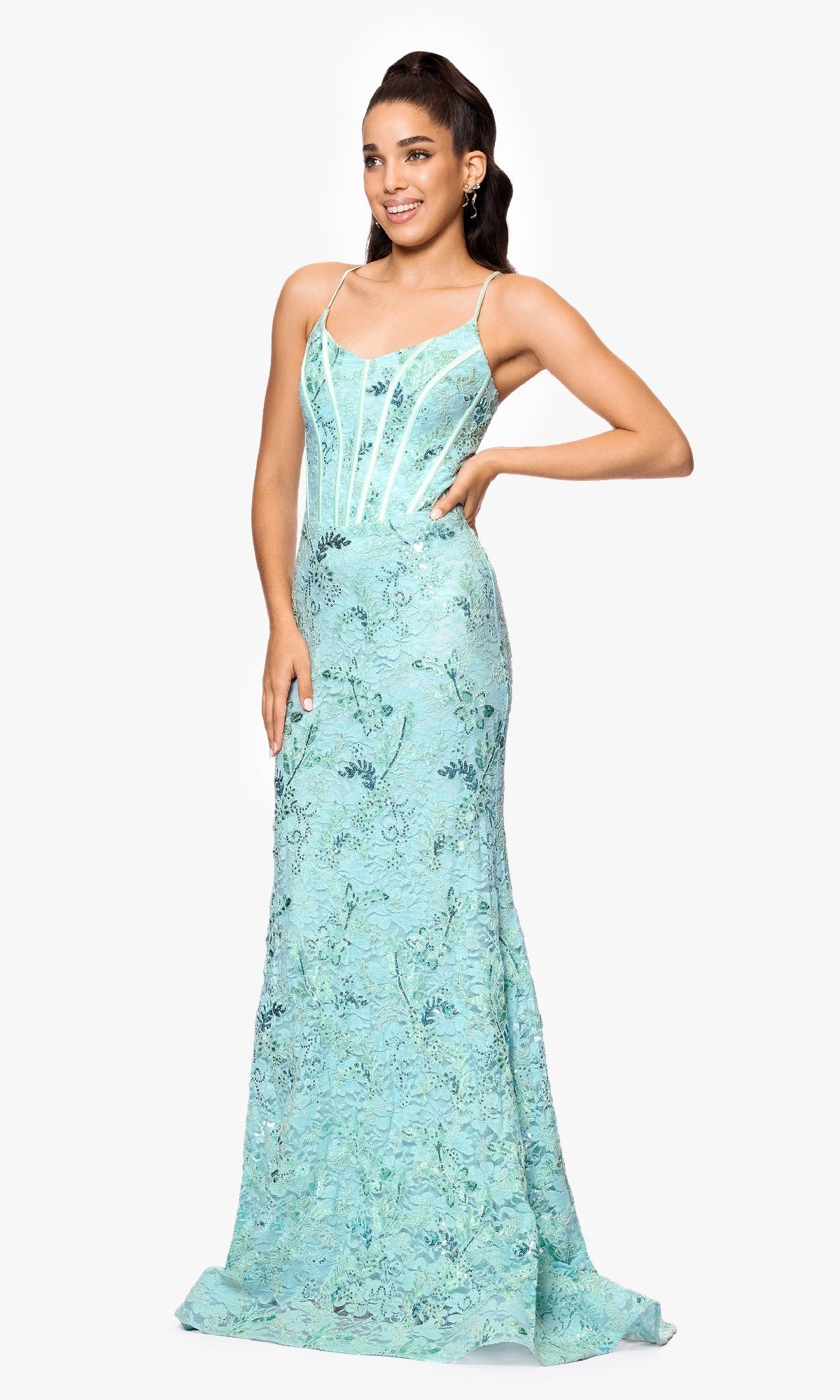 Betsy and Adam Long Formal Dress a26885