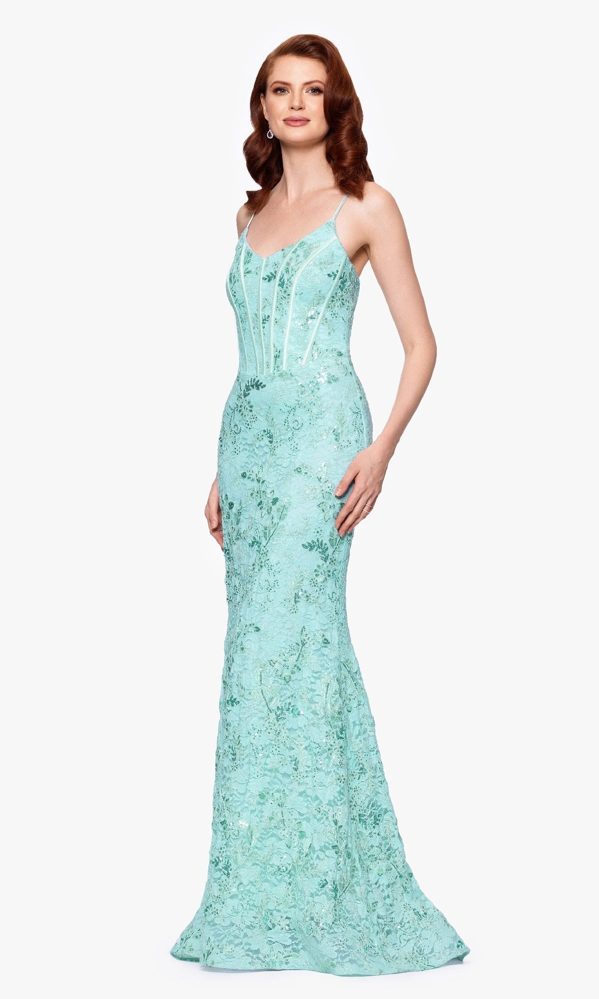 Betsy and Adam Long Formal Dress a26885