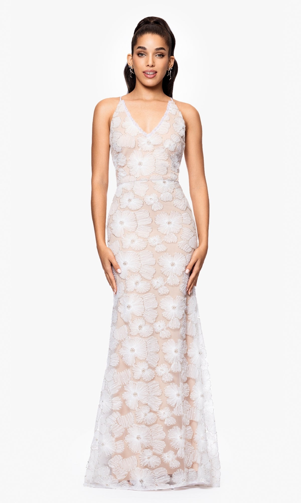 Betsy and Adam Long Formal Dress a26948 - Image