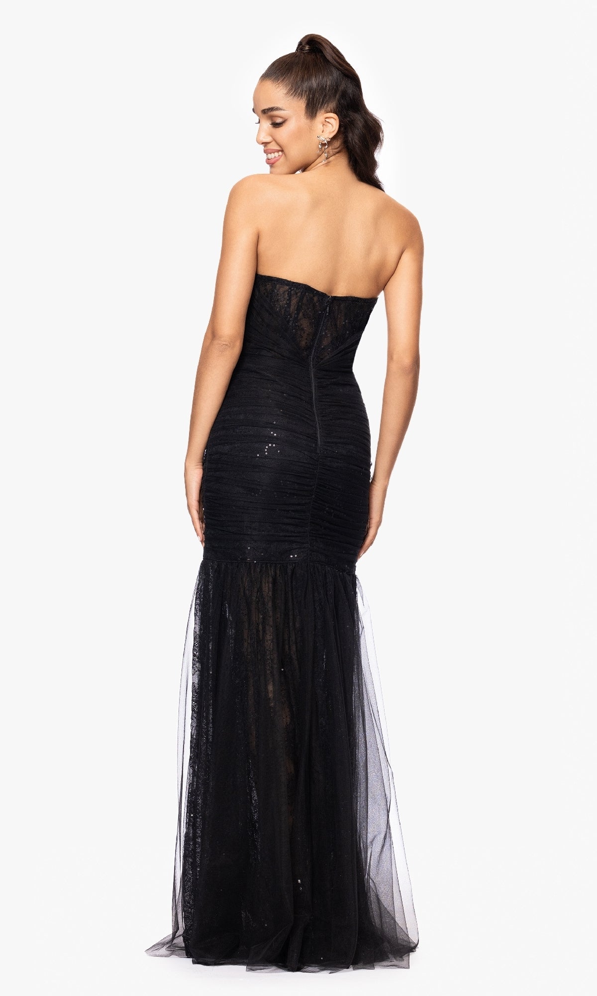 Betsy and Adam Long Formal Dress a26972 - Image