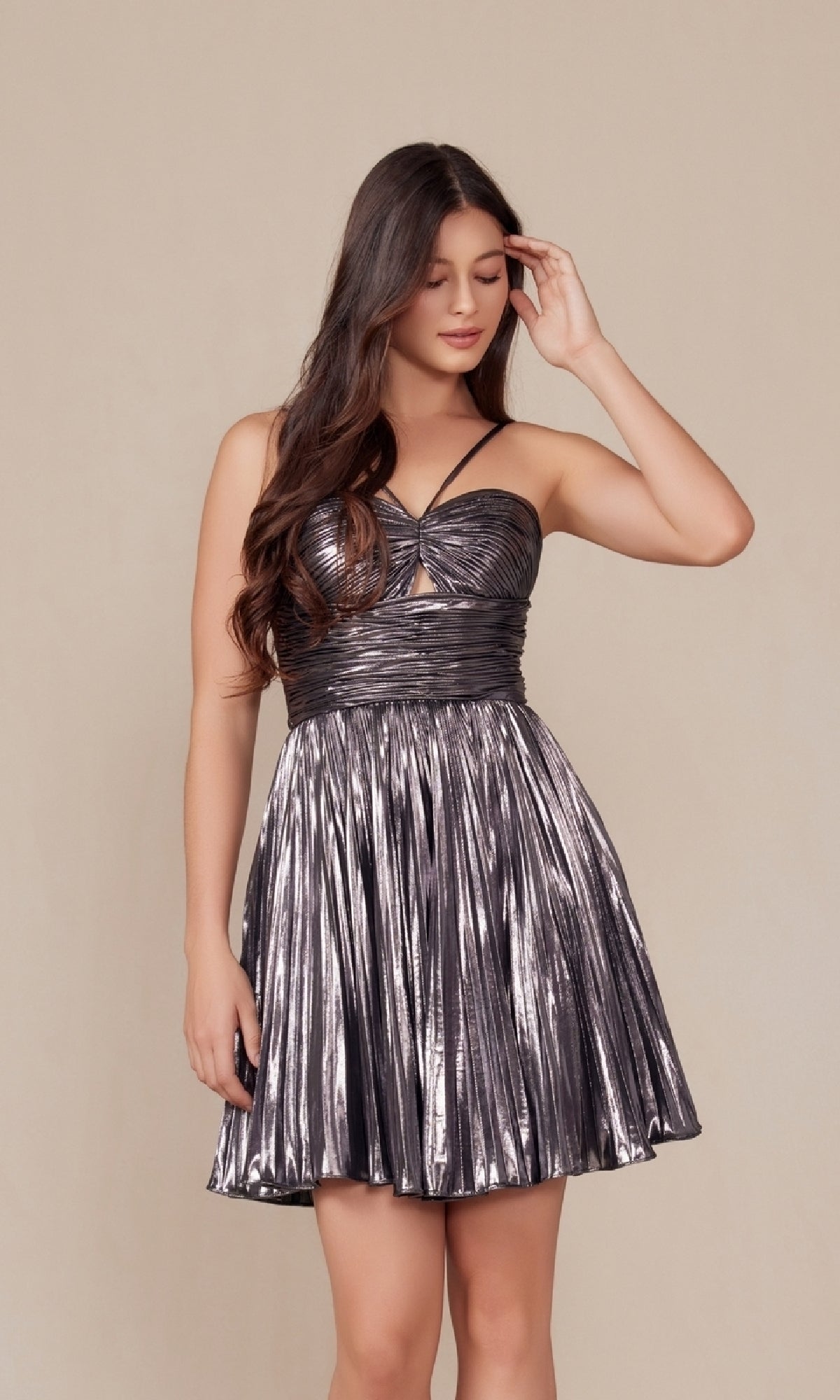 Gunmetal Nox Anabel Short Party Dress A825