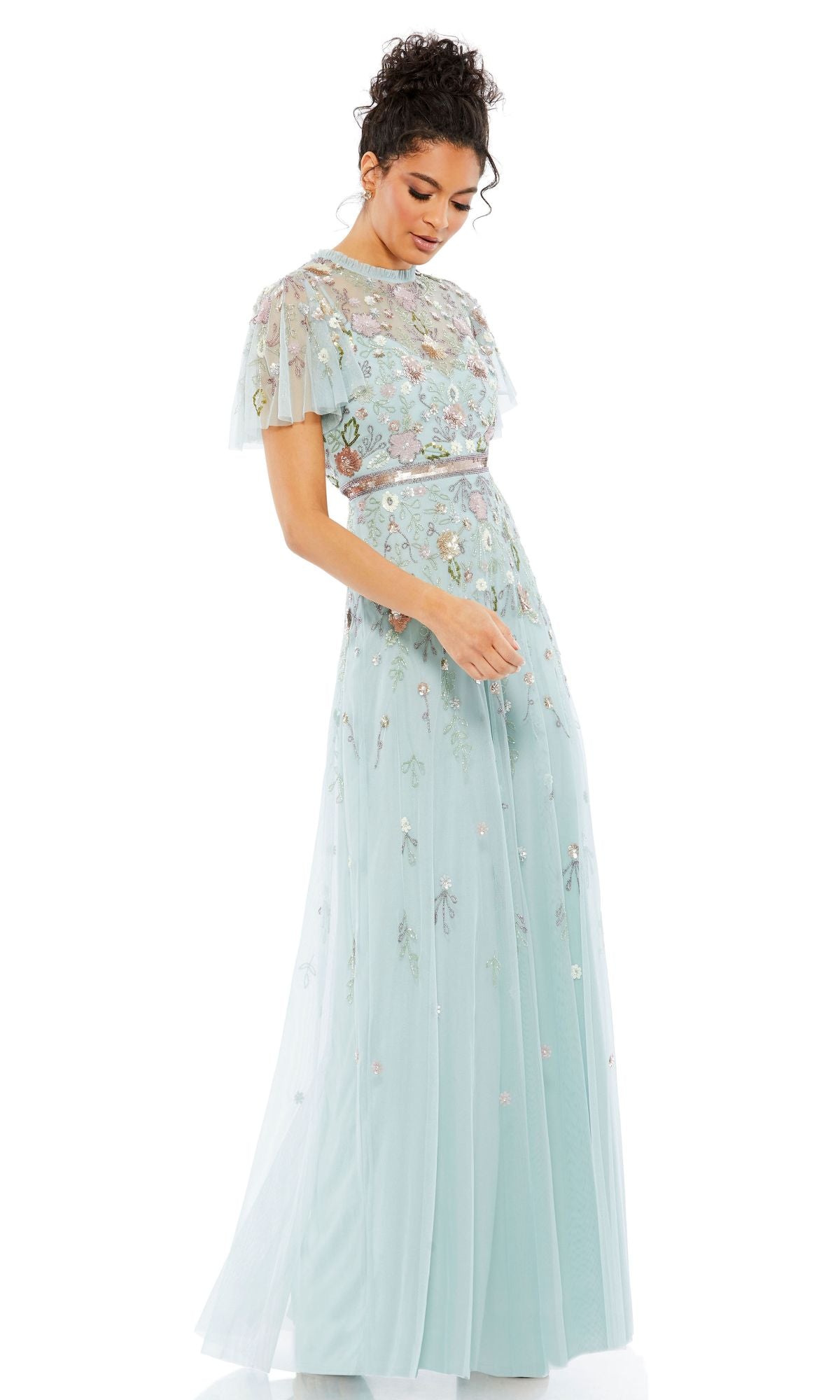 Mint Mac Duggal Long Formal Dress 9136