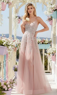 Dusty Rose Amelia Couture Long Prom Dress TM1006