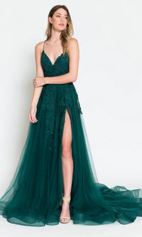 Emerald Green Amelia Couture Long Prom Dress BZ014